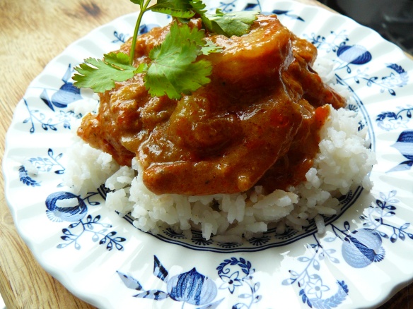 I know the title says chicken curry - but the sauce made an awesome  Prawn Masala another day!