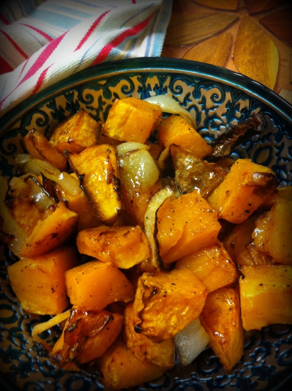 Roasted Butternut Squash with Onions