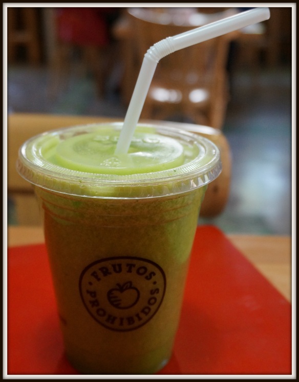Jugo Verde - can be bought almost anywhere, and slightly different everywhere.  Fruit and juice combo loaded with refreshing goodness.